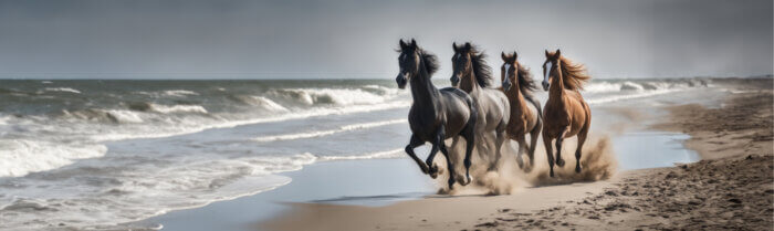 AI als bedreiging- paarden in galop over het strand